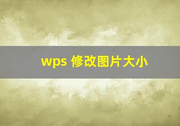 wps 修改图片大小